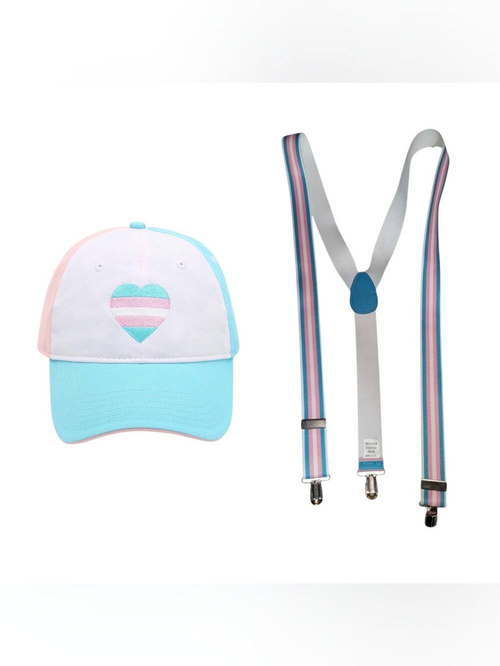 Trans Pride "Love Is Love" Cap & Transgender Pride Flag Suspenders